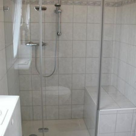 Moderne Dusche mit Glastüren